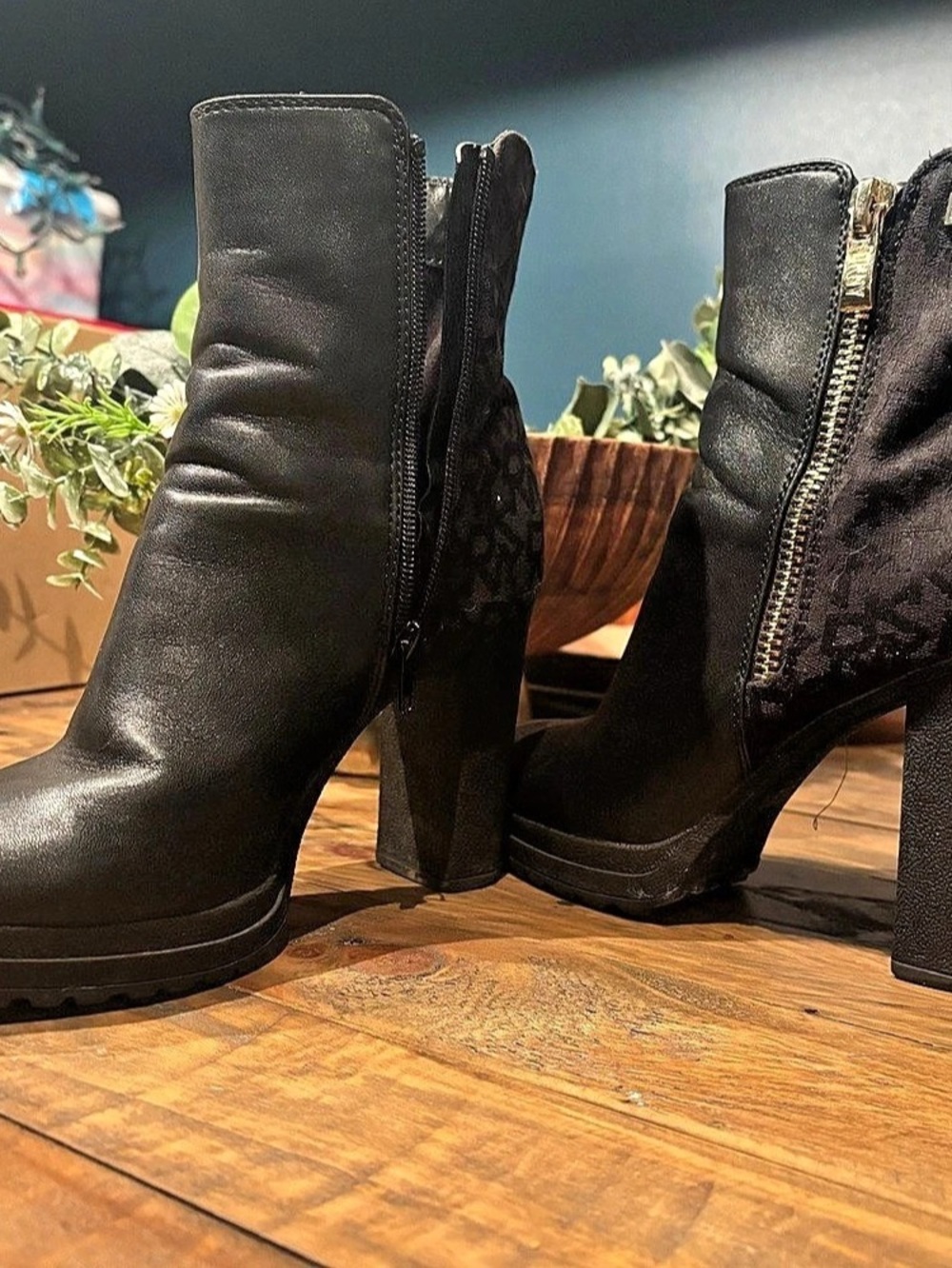 DKNY Black Heeled Boots